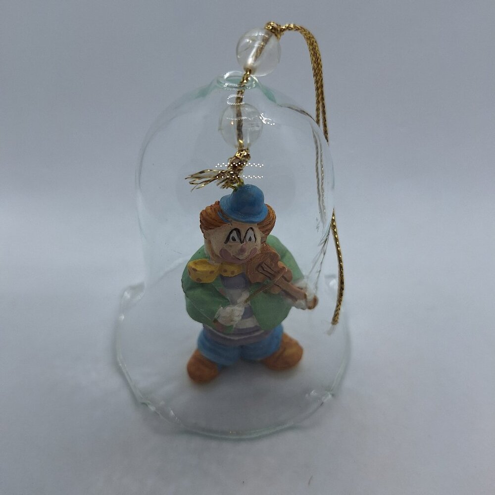 Vintage JSNY Crystal "Ring In The Clowns" Bell Christmas Ornament‎ Hand-painted